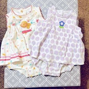 🔴6/$26🔴 2 Baby Girl Carter’s Infant Onesie Dresses (3mo)